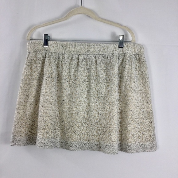 Lou & Grey Lace Overlay Drawstring Mini Skirt Size L - Picture 6 of 10